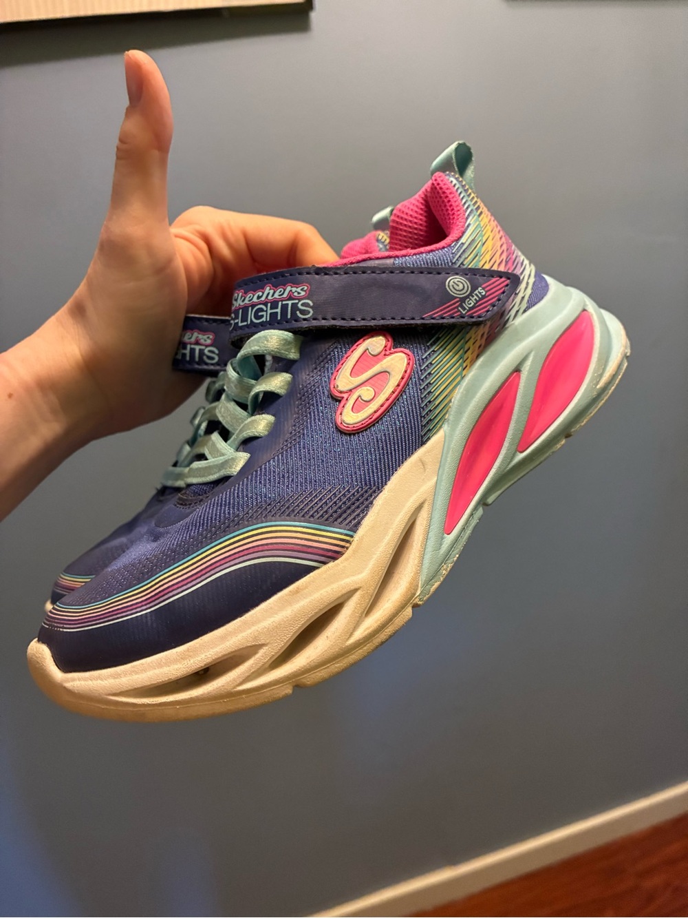 Skechers Kids Light-Up Sneakers in Purple, Pink & Teal